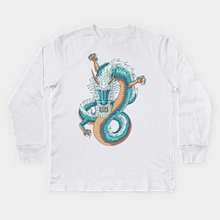 Asian dragon japanese style Kids Long Sleeve T-Shirt